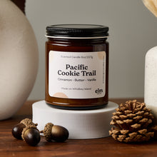 Load image into Gallery viewer, Elm Designs Pacific Cookie Trail scented candle in 8oz glass jar.
