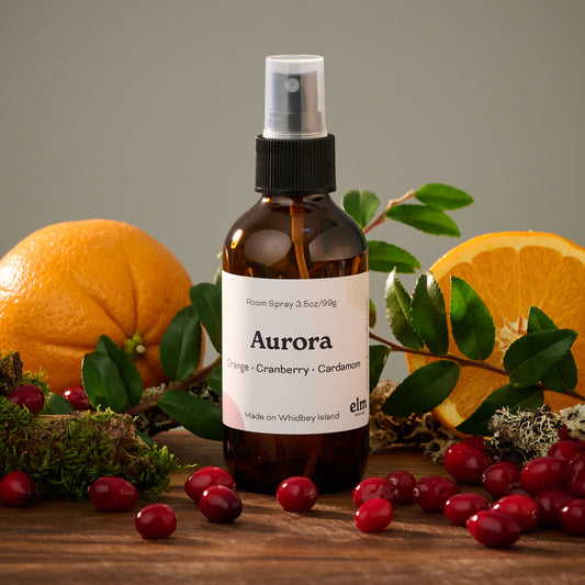 Elm Design's scent "Aurora" in a 3.5oz room spray.