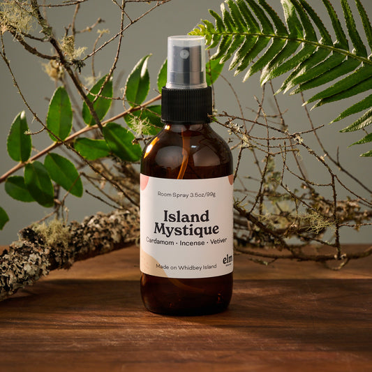 Elm Design's scent "Island Mystique" in a 3.5oz room spray.