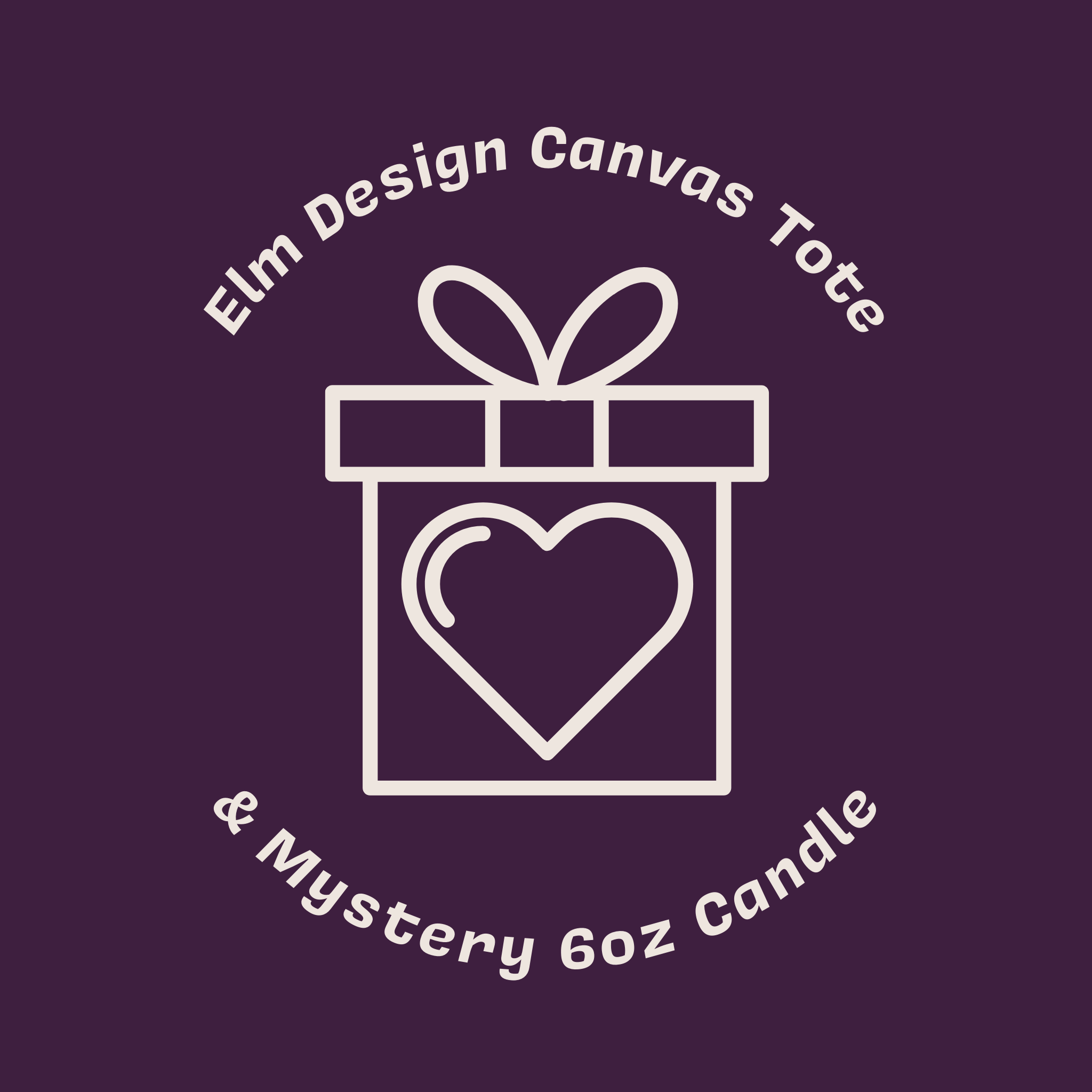 Elm Design Canvas Tote + Mystery 6oz Candle