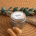Load image into Gallery viewer, Whidbey Sunrise scented soy candle in colorfully labeled 2 oz container.
